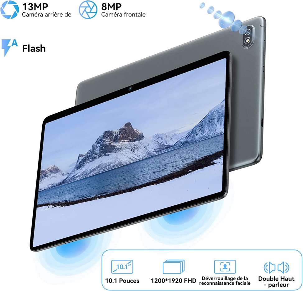 La Blackview TAB 7 Pro Dual 4G LTE+5G WiFi 10GoRAM+128GoROM CAM13MP+8MP Écran 10" FHD 6580 MAh bat