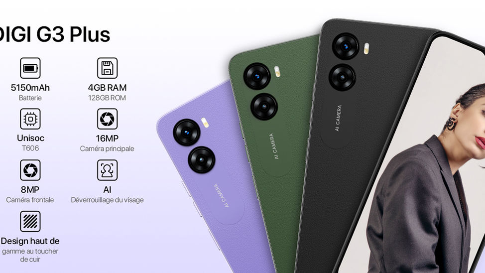 Le UMIDIGI G3 Plus 4G Android 13 8GoRAM+128GoROM CPU 8 Core 5150MAh 16MP+8MP Écran 6.52" HD+ Dual 4G
