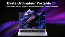 Le Ordinateur Portable bvate B9 Ecran16"FHD CPU Intel Core i3-1000NG4 3,2GHz 16GoRAM+512GoSSD Extension 1To Win11 Double WIFI  BT4.2 Souris sans Fil&clavier AZERTY batterie 5100mAh Argent 