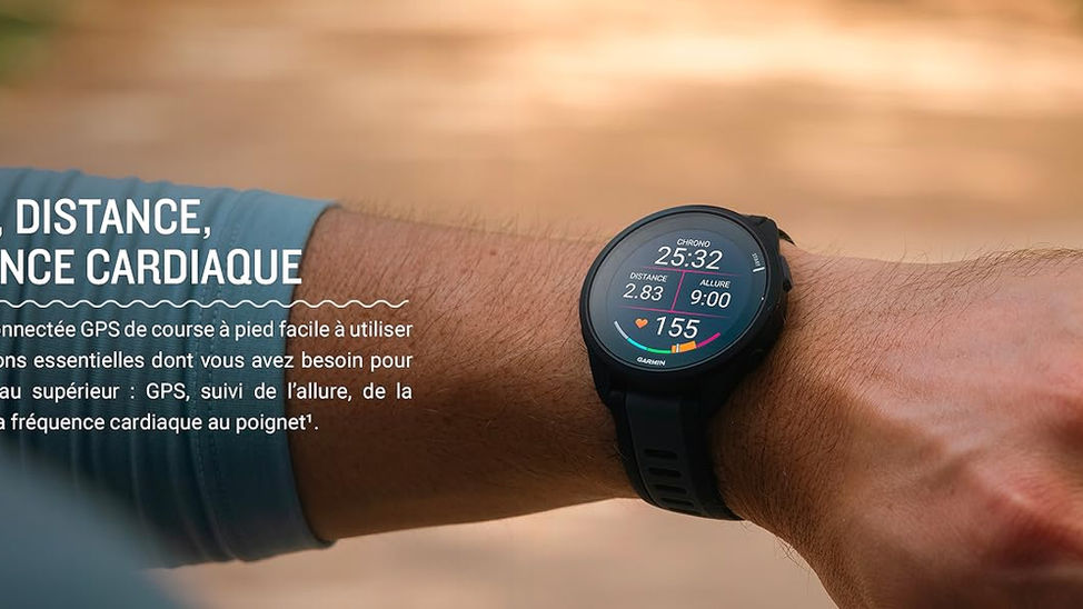 La Garmin Forerunner 165 - Montre GPS connectée de Running avec écran 1.2"AMOLED boitier 43mm– Noir/Gris autonomie 11 jours suivie santé, sport, sommeil IP65