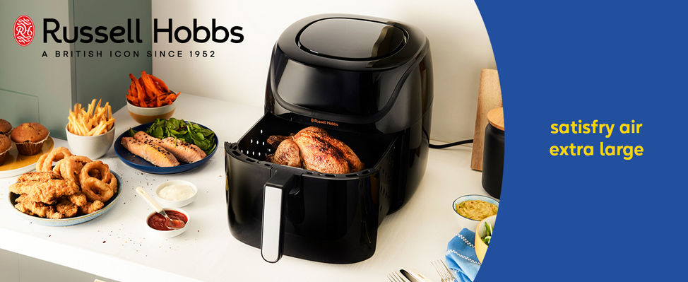 La Russell Hobbs Air fryer XXL de 8L [Multicuiseur 7 fonctions|10 programmes] Friteuse sans huile (cuit, grille, rôtit & plus; convient au lave-vaisselle, contrôle température max 220°) SatisFry 27170