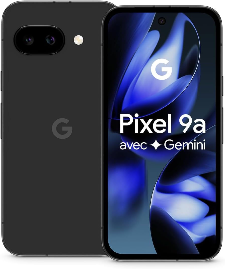 Le Google Pixel 9a 5G Écran 6.3"FHD+AMOLED 120Hz CPU Google Tensor G4 8GoRAM+128GoROM batterie 5100mAh 23W charge sans fil de 7,5W IP68 WiFi 6E Bluetooth 5.3 caméra arrière 50+13MP selfie 13MP