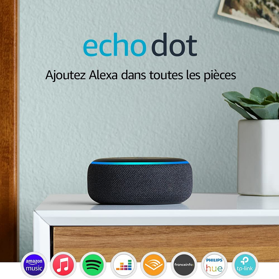 Le Echo Dot (3ème génération), Enceinte connectée avec Alexa, Tissu anthracite