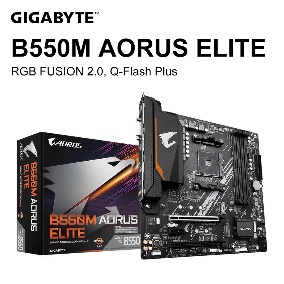 La GIGABYTE-Carte mère Bcape M AORUS ELITE, Socket AM4, DDR4 128 GB PCI-E 4.0 M2 SATA III USB 3.2