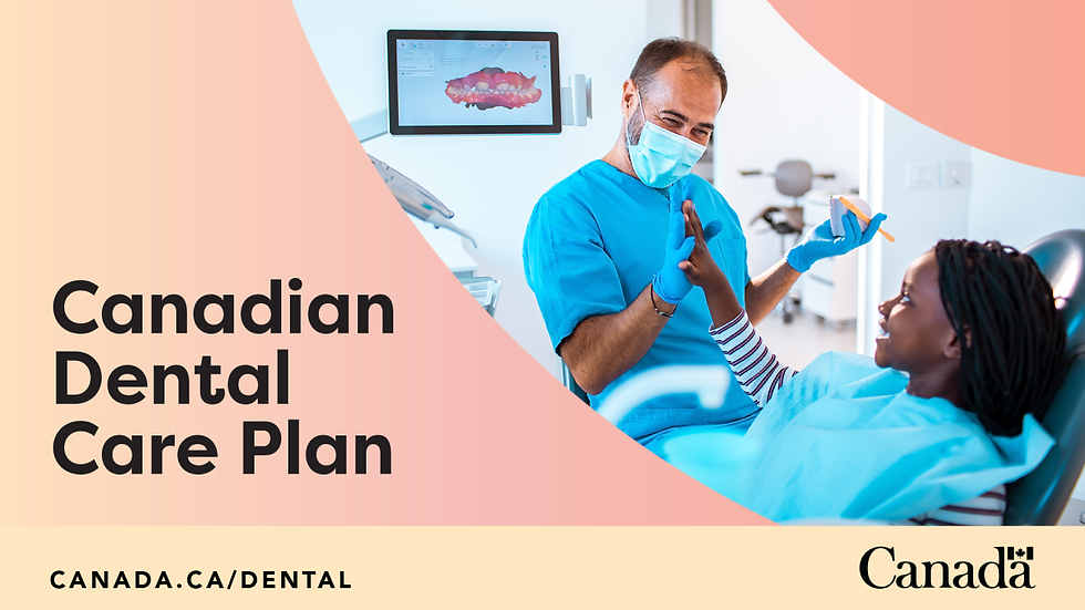 Dental hygienist explaining the Canadian Dental Care Plan