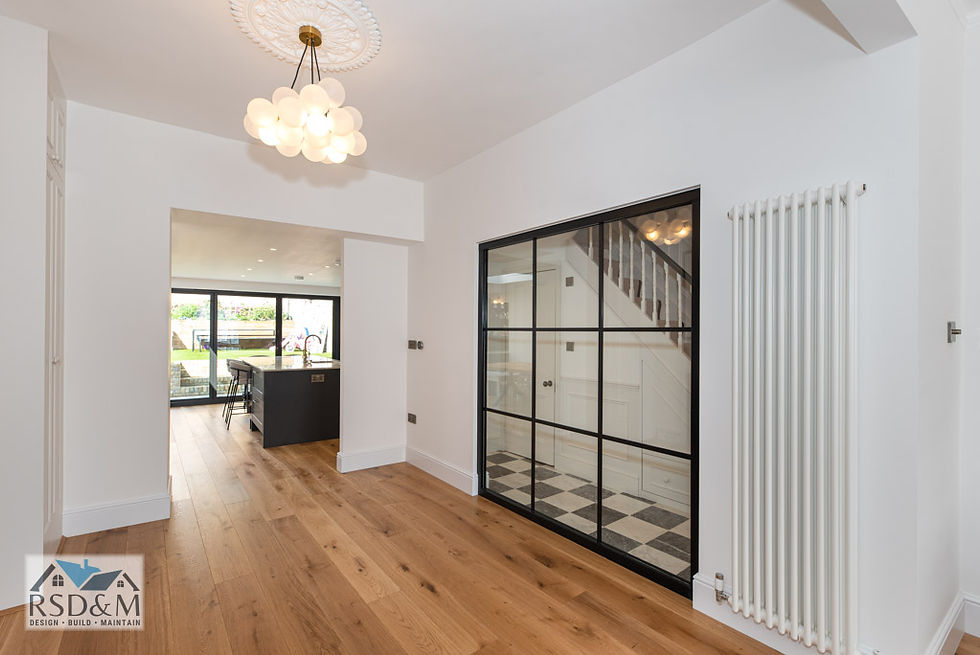 Internal glazing and External bi fold glazing in