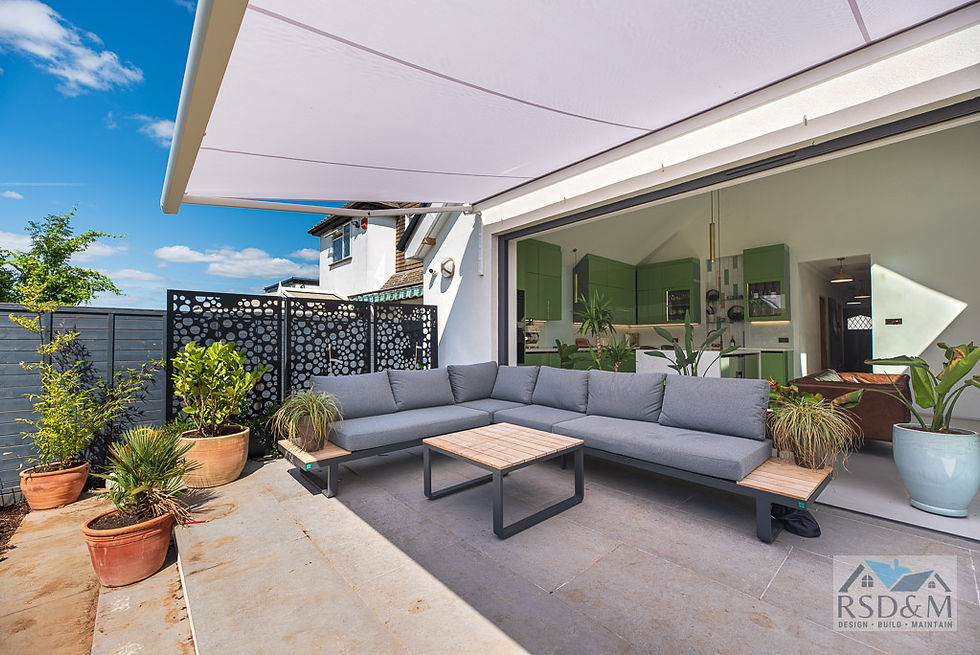 Exterior Design ideas for Rear Conversion with Bifold doors to Patio area