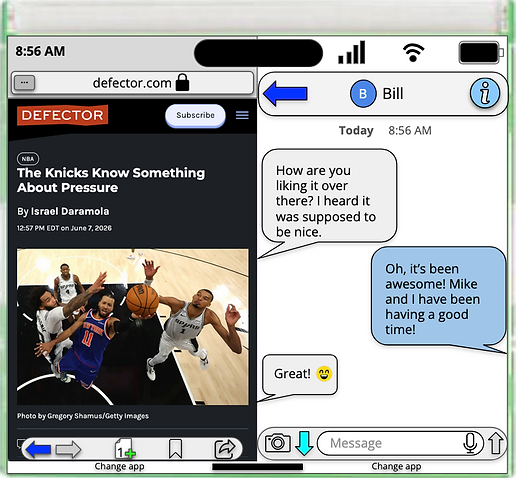 Split screen multitasking will be available on Disk Phone Plus models