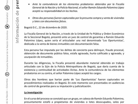 Capturado Eduardo Palomino López, hermano del ex-director de la policía en Bogotá