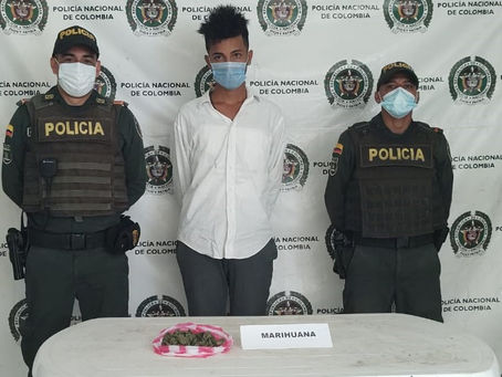 Policía, capturó a joven con más de 500 dosis de marihuana, en área rural del municipio de El Banco
