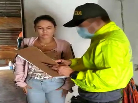 MEDIANTE LABORES INVESTIGATIVAS SE LOGRA UBICAR Y CAPTURAR A ESTA MUJER EN MONTELIBANO CORDOBA
