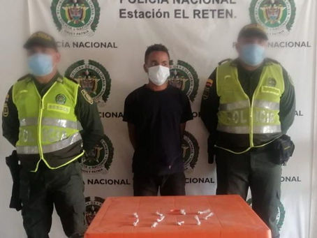 Policía capturó a un hombre con base de coca en El Retén 