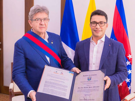 Caicedo y Mélenchon crean lazos de hermandad internacional en favor del poder popular y la justicia