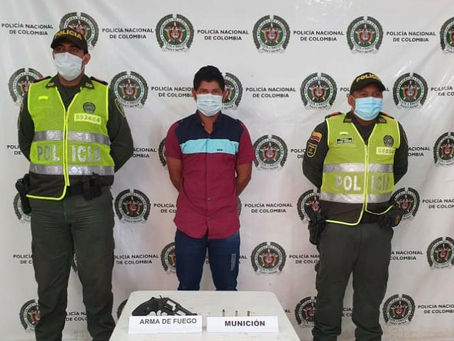 Policía capturó a hombre con revólver y munición ilegal en el municipio de El Banco, Magdalena.
