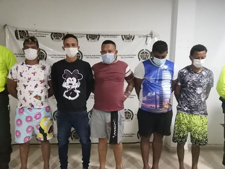  5 de los autodenominados ‘cantantes’, fueron capturados por tráfico de estupefacientes, en Plato