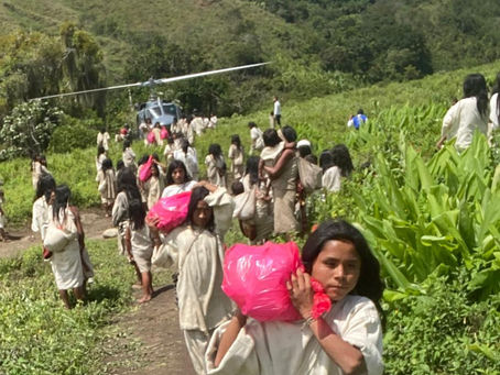 Con ayuda humanitaria llegó su Fuerza Aérea a una comunidad Kogui