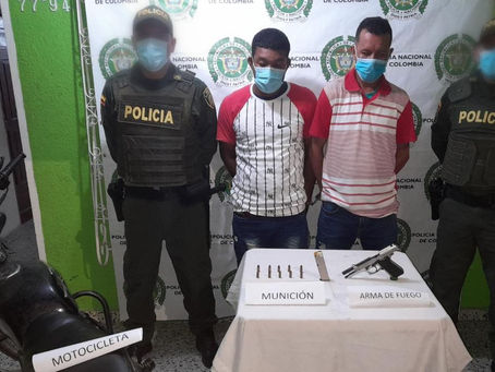 Persecución policial dejó dos  hombres capturados con arma de fuego ilegal en Aracataca