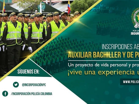 Convocatoria, incorpórate como auxiliar de Policía Bachiller y no Bachiller para el servicio militar