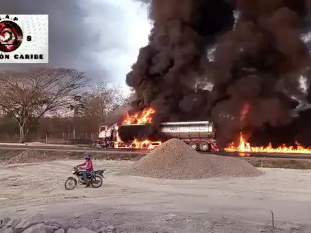 INCENDIÓ POR CORTO CIRCUITO DE UN CARRO CISTERNA, COBRA LA VIDA DEL CONDUCTOR, ARACATACA - FUNDACIÓN