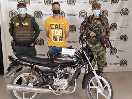 POLICÍA DEL MAGDALENA CAPTURA A UN SUJETO Y RECUPERA CUATRO MOTOCICLETAS HURTADAS 