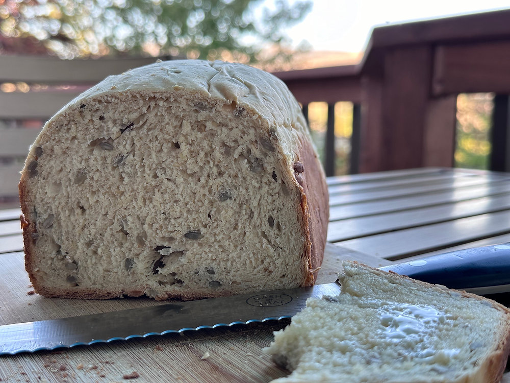 Oatmeal Honey Sunflower Bread with a Bread Machine