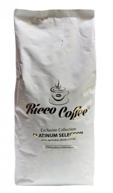 Кава в зернах Ricco Coffee Platinum Selection (1 кг) - Ріко білий