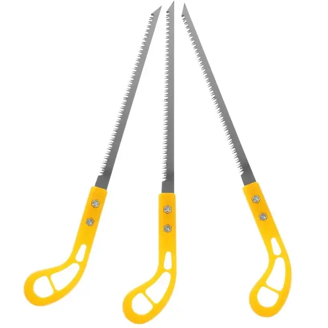 9 Inch Pruning Saws, Straight Blade Hand Saw Plastic Handle Double-Edge Tooth