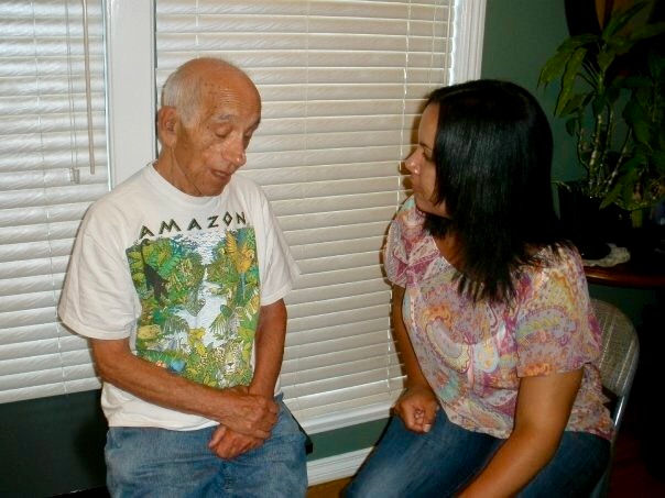 Allison with her grandfather, who inspired her lifelong love of travel, adventure, and exploring the world, featured as part of the From Layoff to 7 Continents journey.