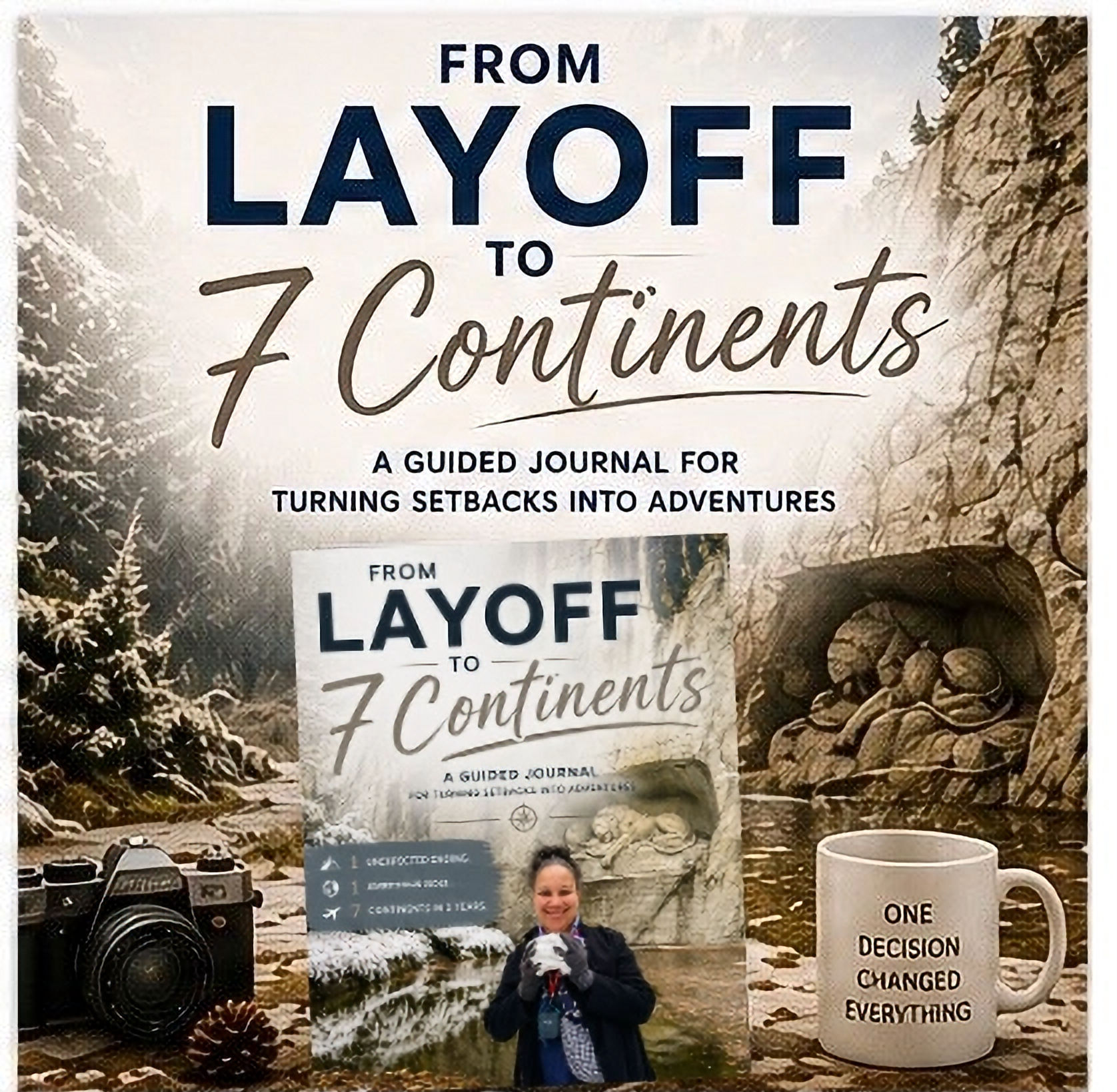 From Layoff to 7 Continents Guided Travel Journal | 100-Page Printable PDF