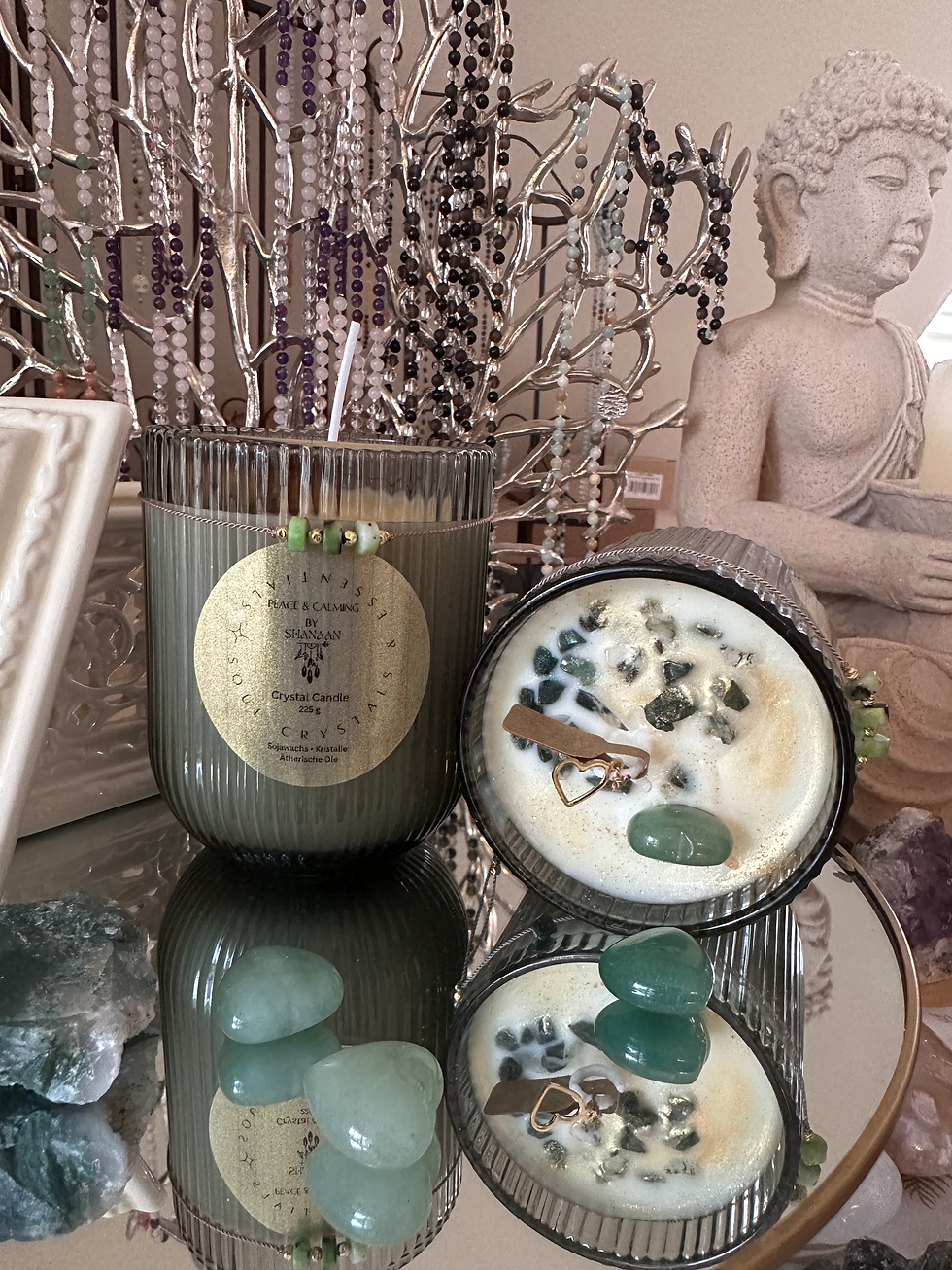 Miniaturbild: PEACE & CALMING KERZE mit Armband
