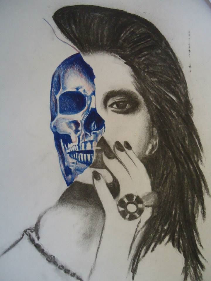 Study of skulls and faces