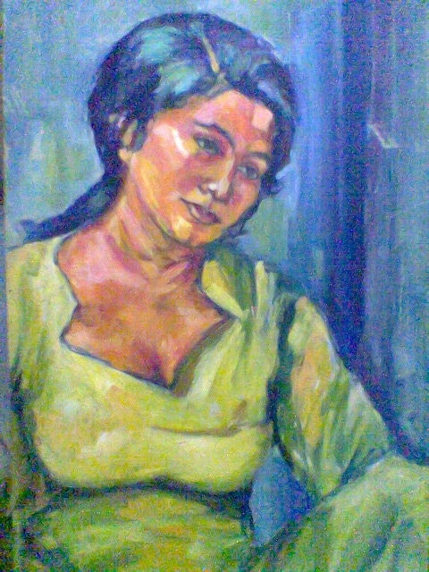 woman in green