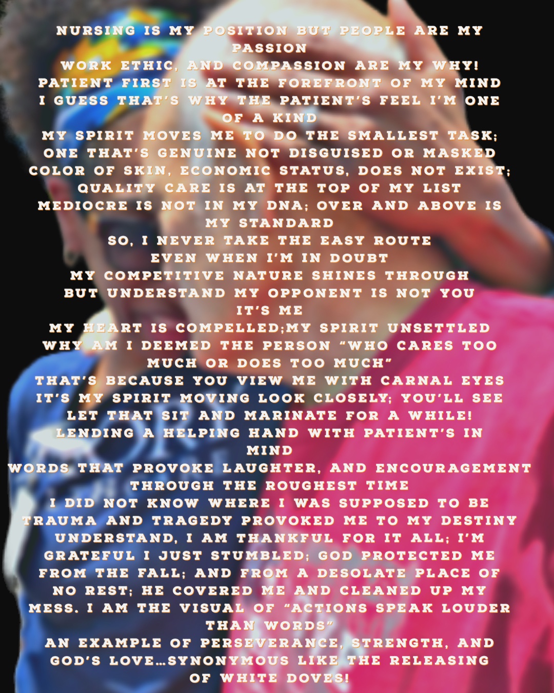 Angie’s original nursing poem over her original photograph