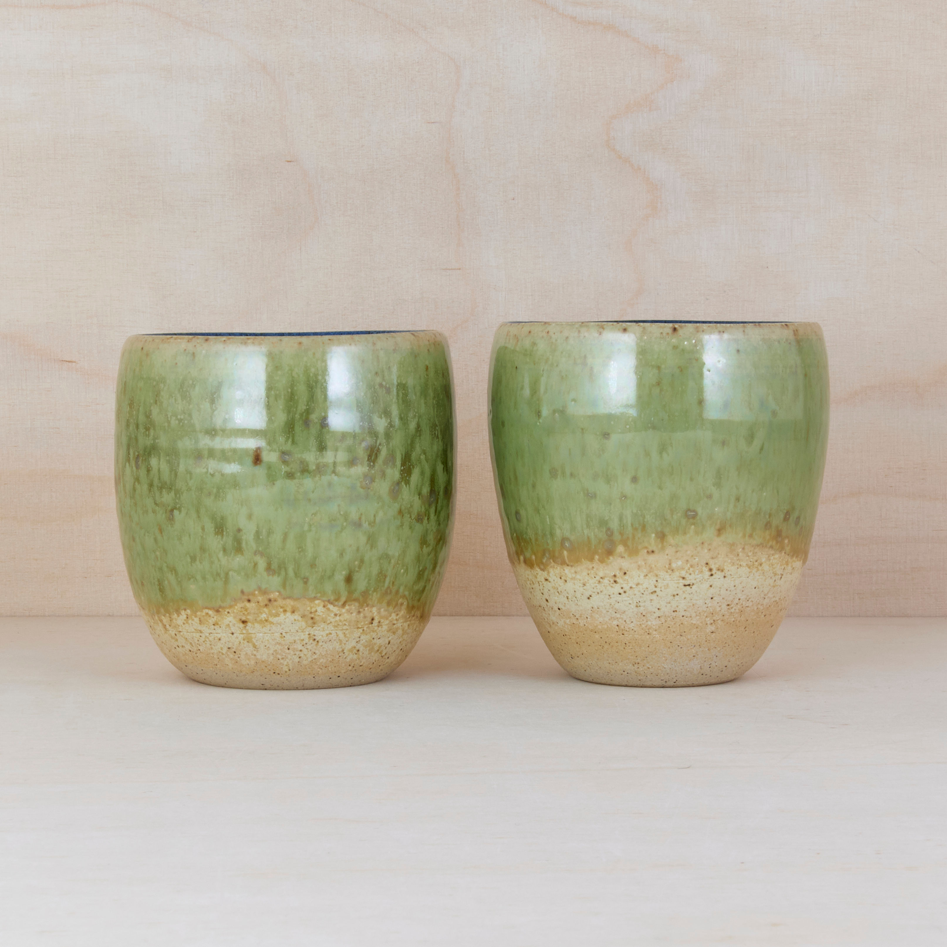 Šálky bez ucha olivové