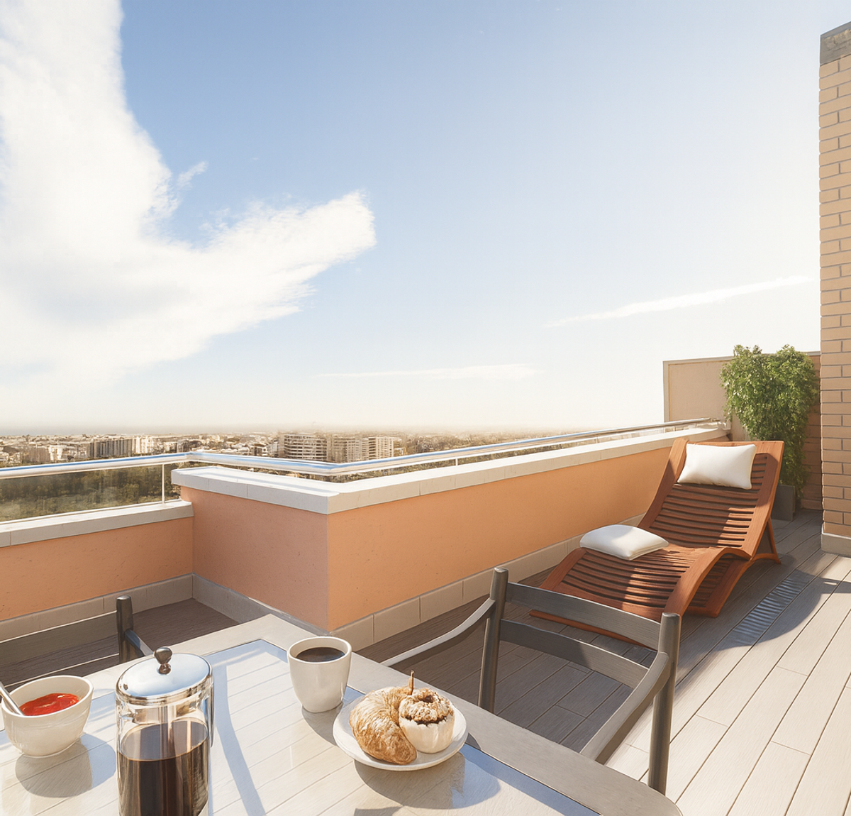 Rooftop terrace view over Brockville