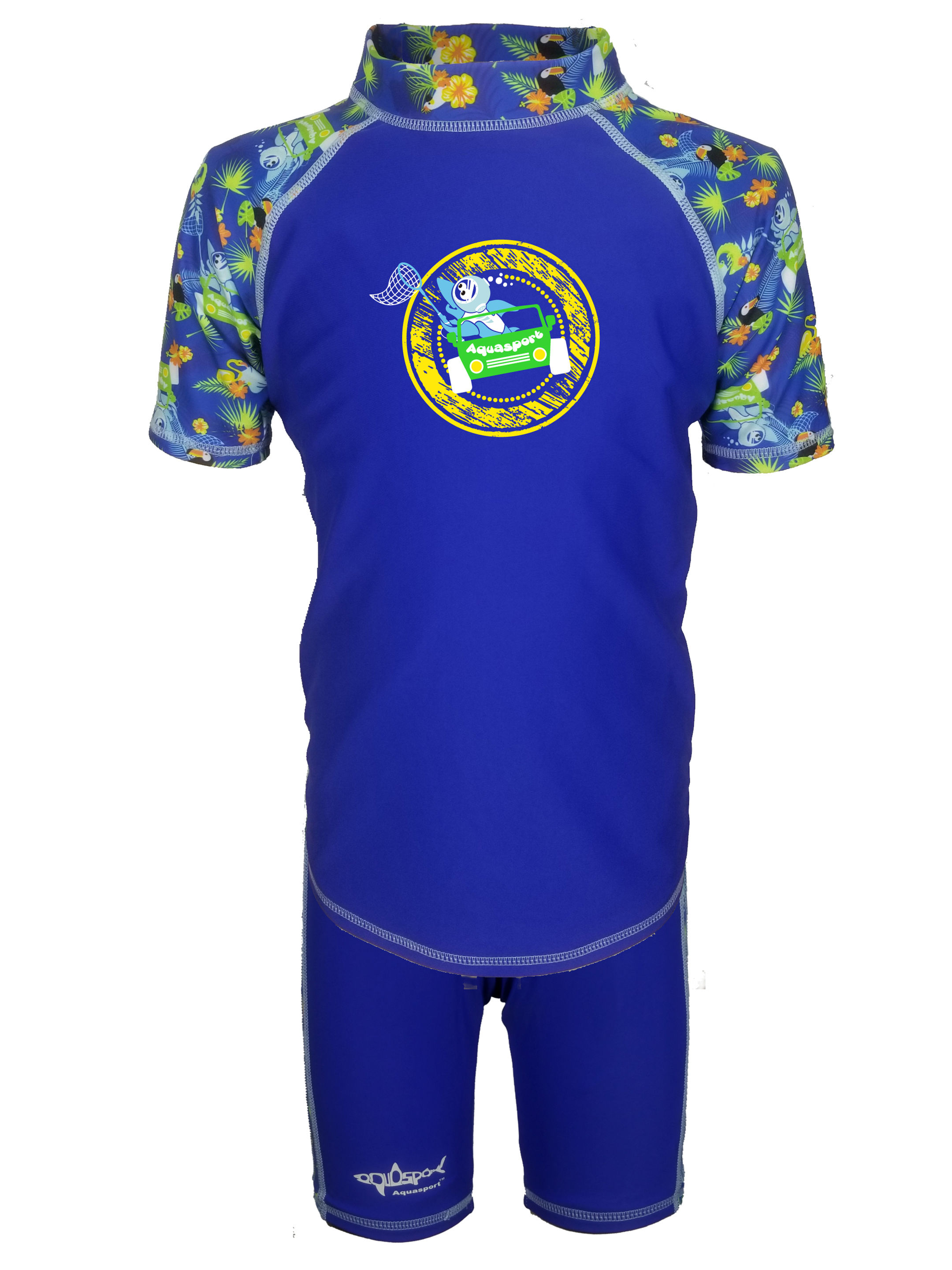 Sun Protection Short Sleeve 2 pcs Suit 兒童游泳防晒短袖套裝 AS-570