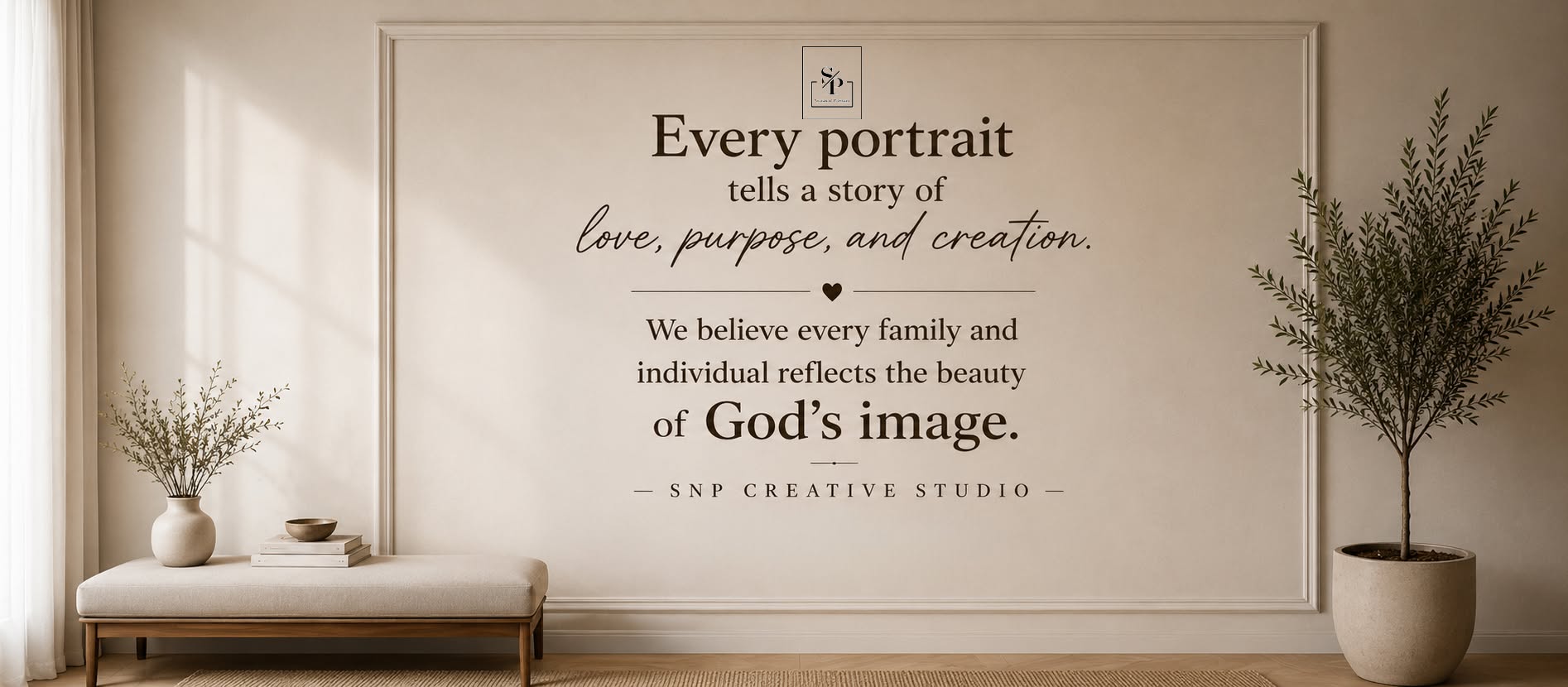 Every portrait tells a story of love, purpose, and creation. We believe every family and individual reflects the beauty of God's image. — SNP Creative Studio