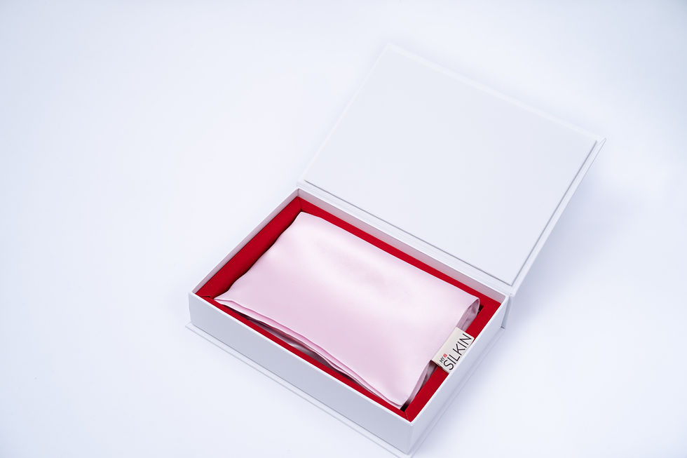 Miniature : TAIE D'OREILLER EN SATIN DE SOIE - ROSE POUDRÉ