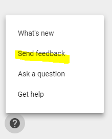 Send Google Feedback