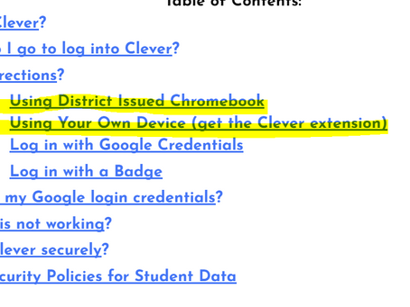 ❗❗IMPORTANT CLEVER INFO- PLEASE READ ❗❗ so you can assist your students with login issues