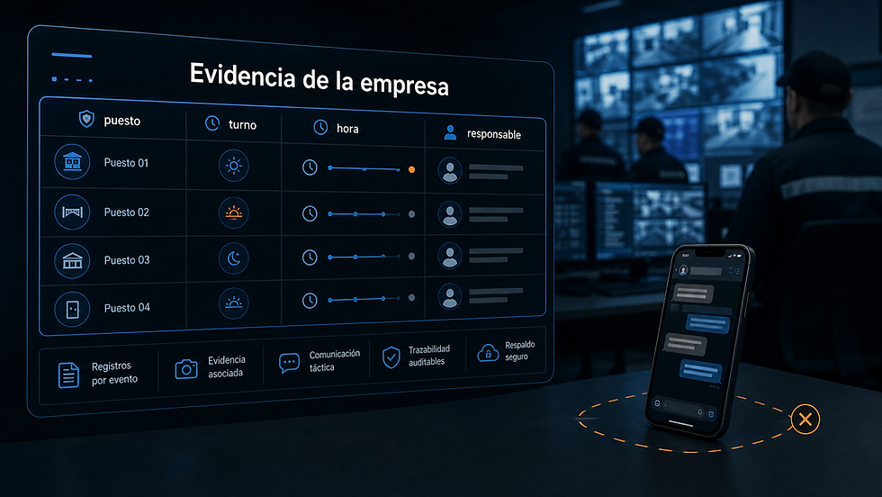 Registro operativo centralizado con evidencia por puesto, turno, hora y responsable.