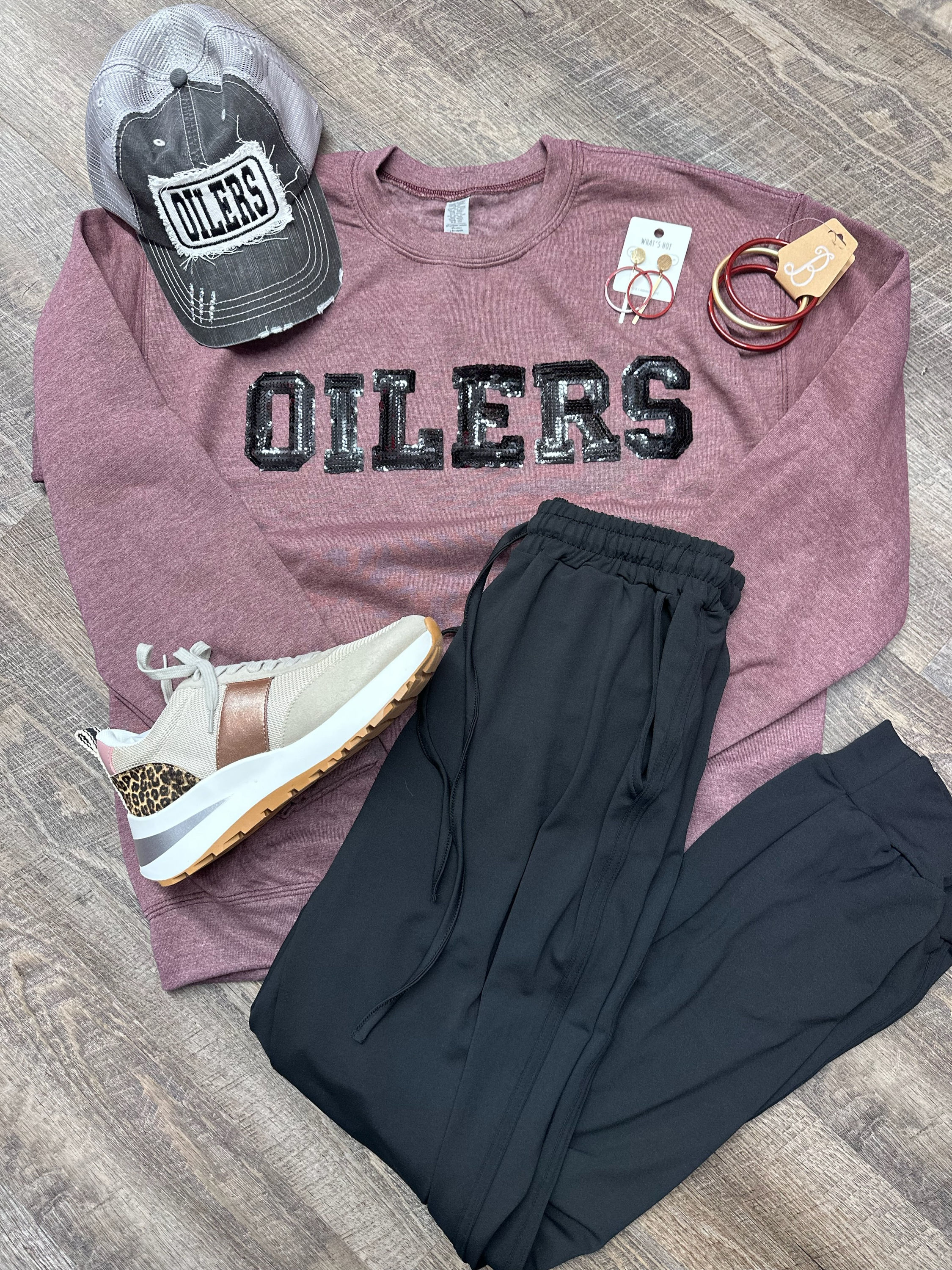 Oilers sequin game day 