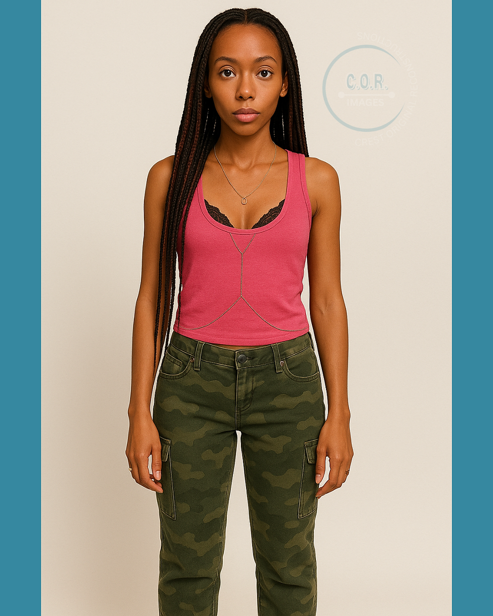 This is a C.O.R. Image based on the composite sketch of Jane Doe with an interpretation of the attire and accessories found on her upon discovery