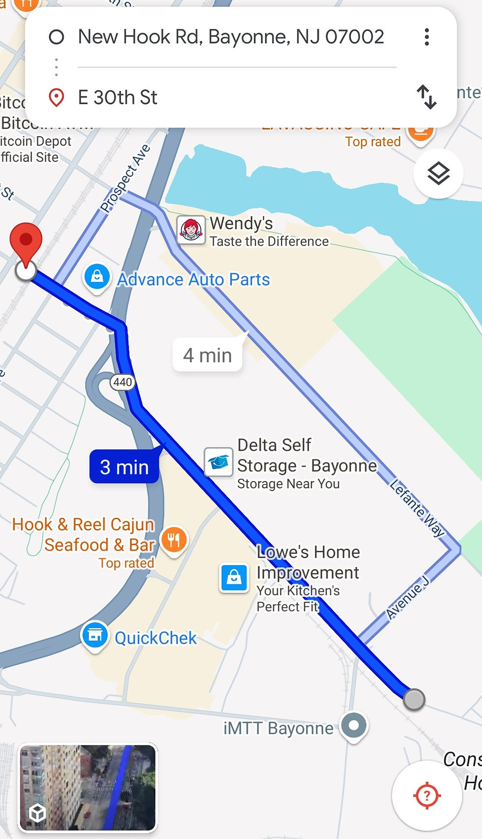 A map of a closer view of where Jane Doe was discovered on October 18, 2007 created using Google Maps