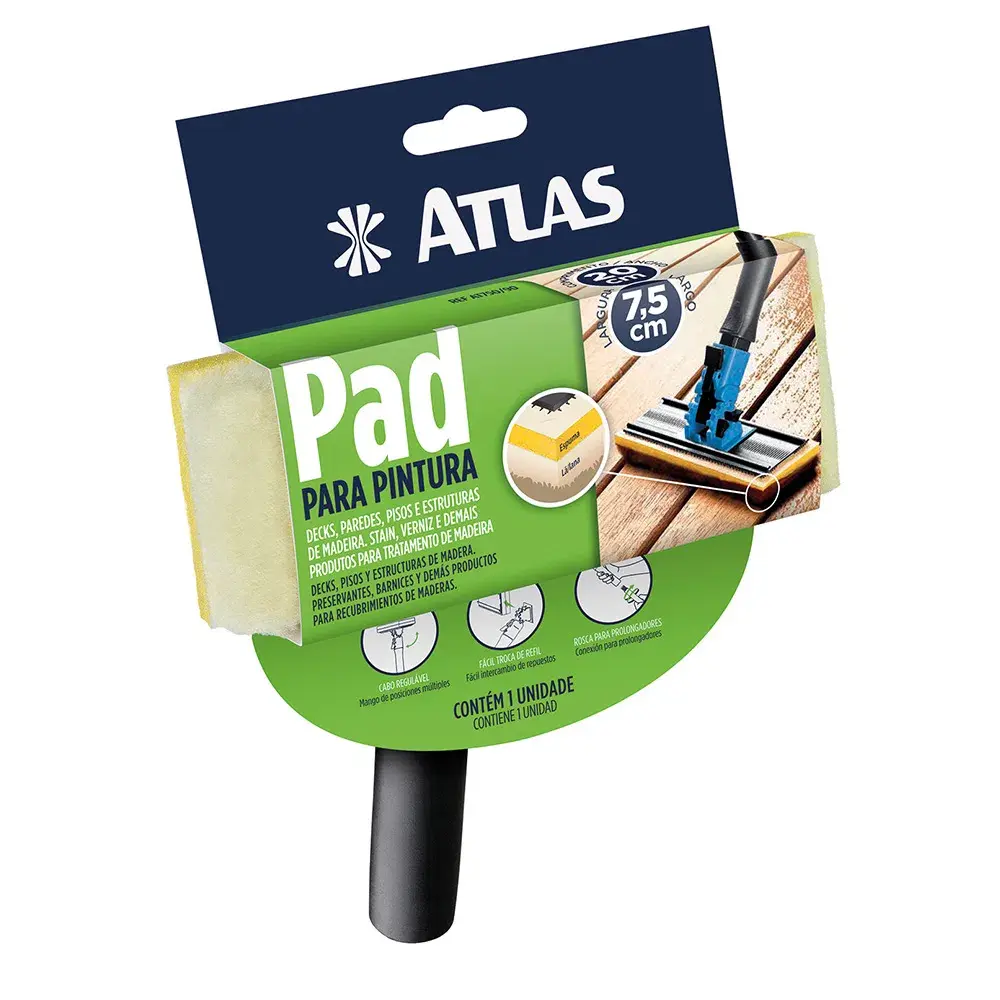 PAD PARA PINTURA COM CABO 20CMX7,5CM ATLAS