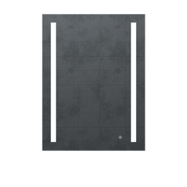 Luxury vertical lighted mirror with side LED lighting, smart features, and premium design.