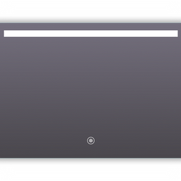 Horizontal LED mirror with top lighting – modern and customizable design.