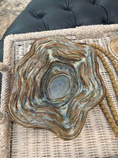 Thumbnail: Handbuilt coastal organic ceramic rope bowl sculpture featuring an intricate hand-coiled textured surface