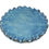 Thumbnail: Blue ceramic plate with ruffled edges on a white background. Speckled texture adds depth and interest to its smooth surface.