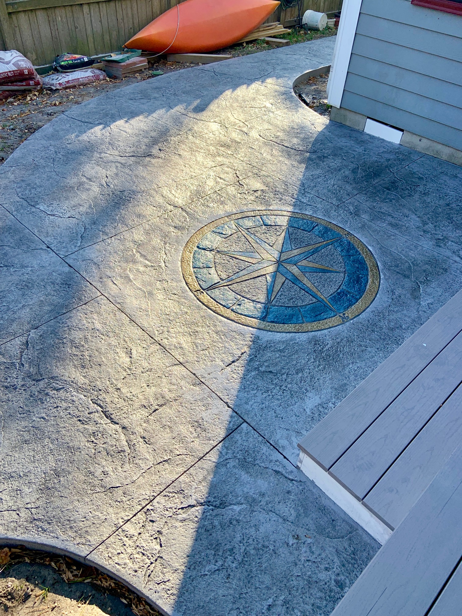 stamped concrete patio with fire pit on Stamped Concrete Delaware Stamped Concrete Patios De